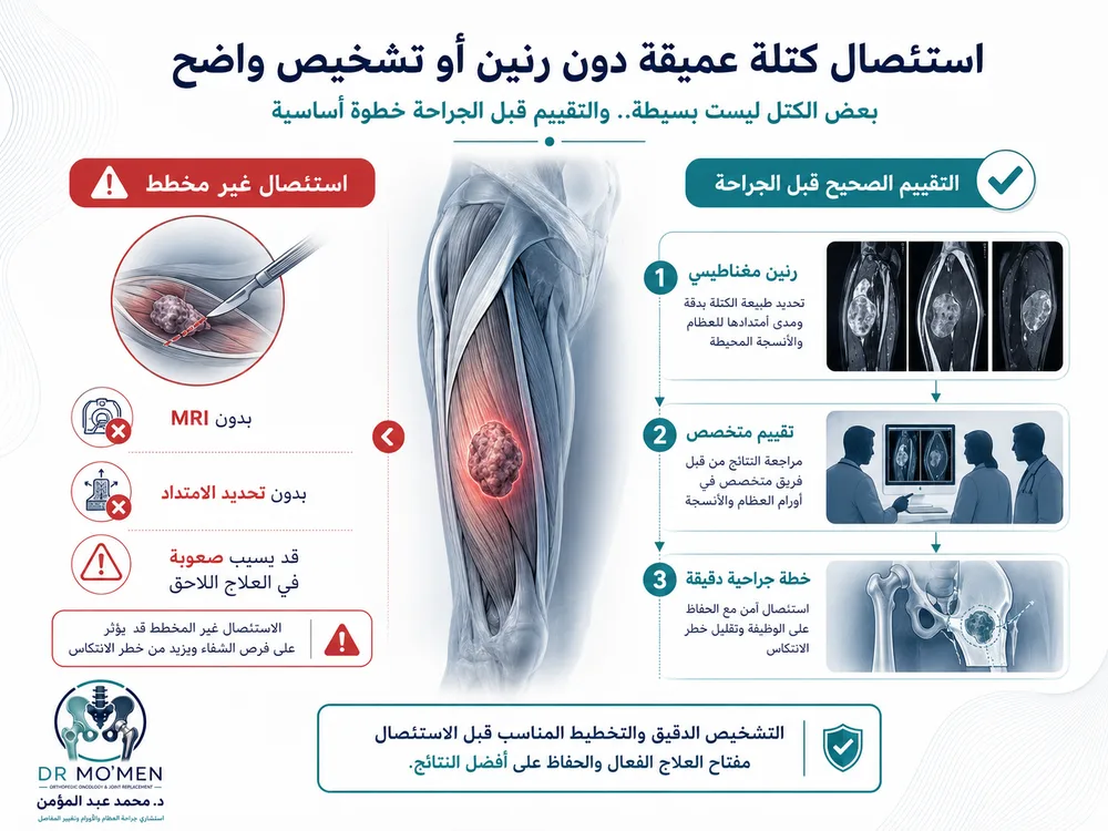 استئصال كتلة عميقة دون رنين قد يؤثر على علاج أورام العظام والأنسجة الرخوة