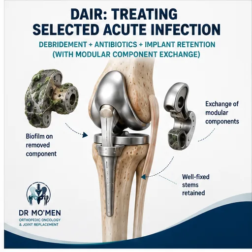 DAIR and modular component exchange for selected acute megaprosthesis infection