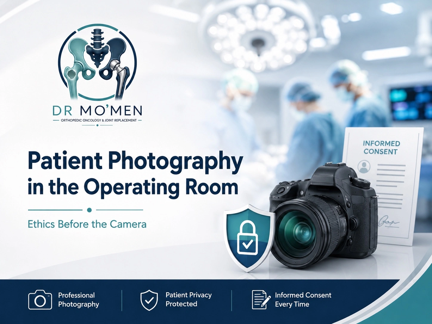 Medical ethics image showing patient privacy and photography consent in the operating room