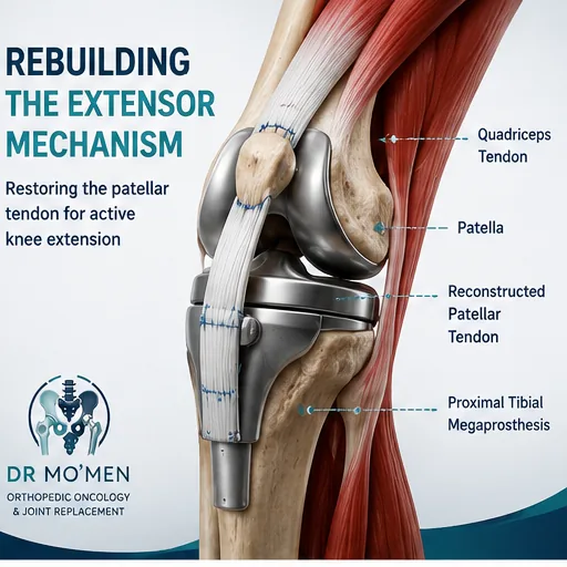 Reconstruction of the patellar tendon after proximal tibial tumor resection