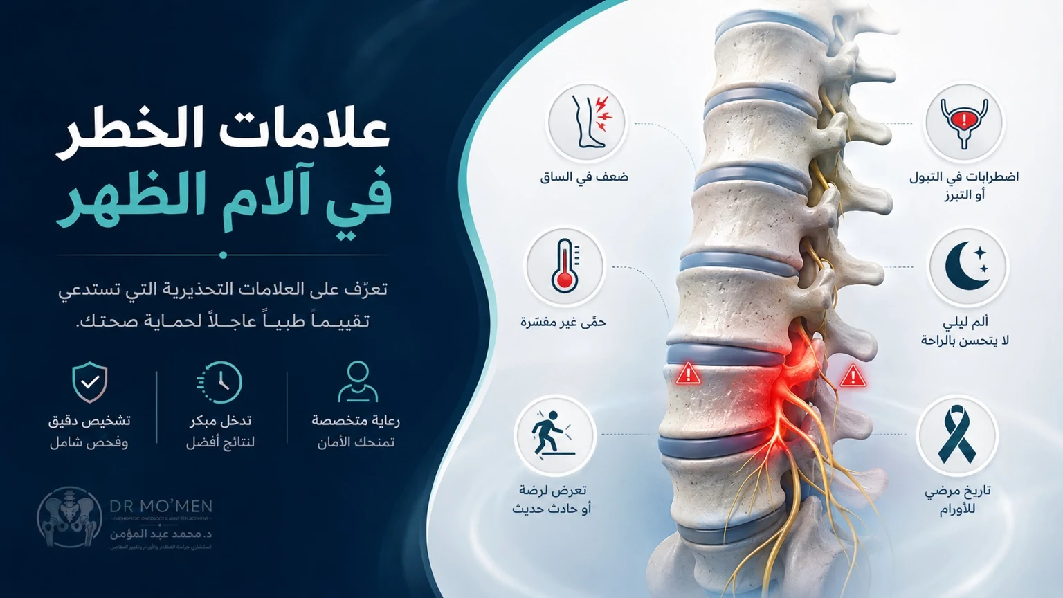 علامات الخطر في آلام الظهر ومتى تحتاج كشف عاجل