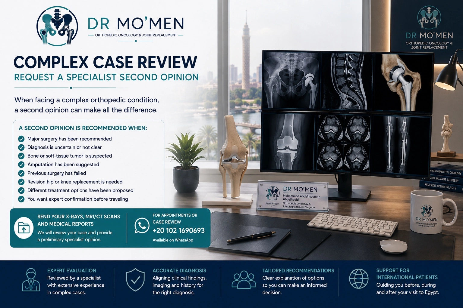 Specialist orthopedic second opinion for complex joint replacement tumor and reconstruction cases